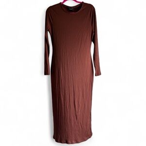 NWT Desigual brown ribbed maxi dress
